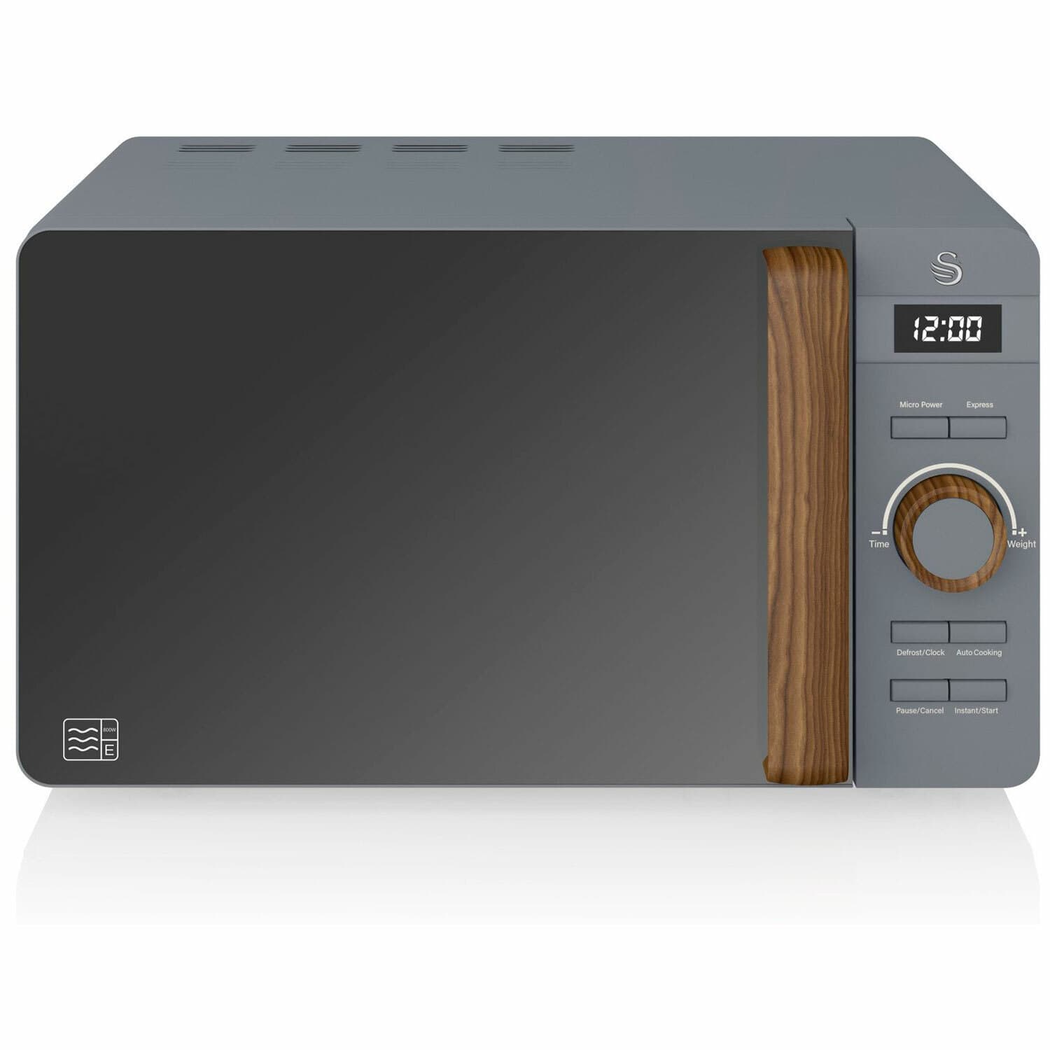 Microondas Digital sin Grill 20L 800W Descongelar Espejo Diseño SWAN NORIC