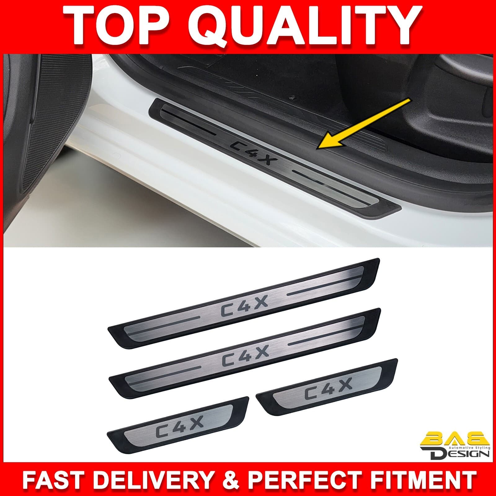Para Citroen C4X 2022+ Protectores de umbral de puerta, accesorios de coche C4X