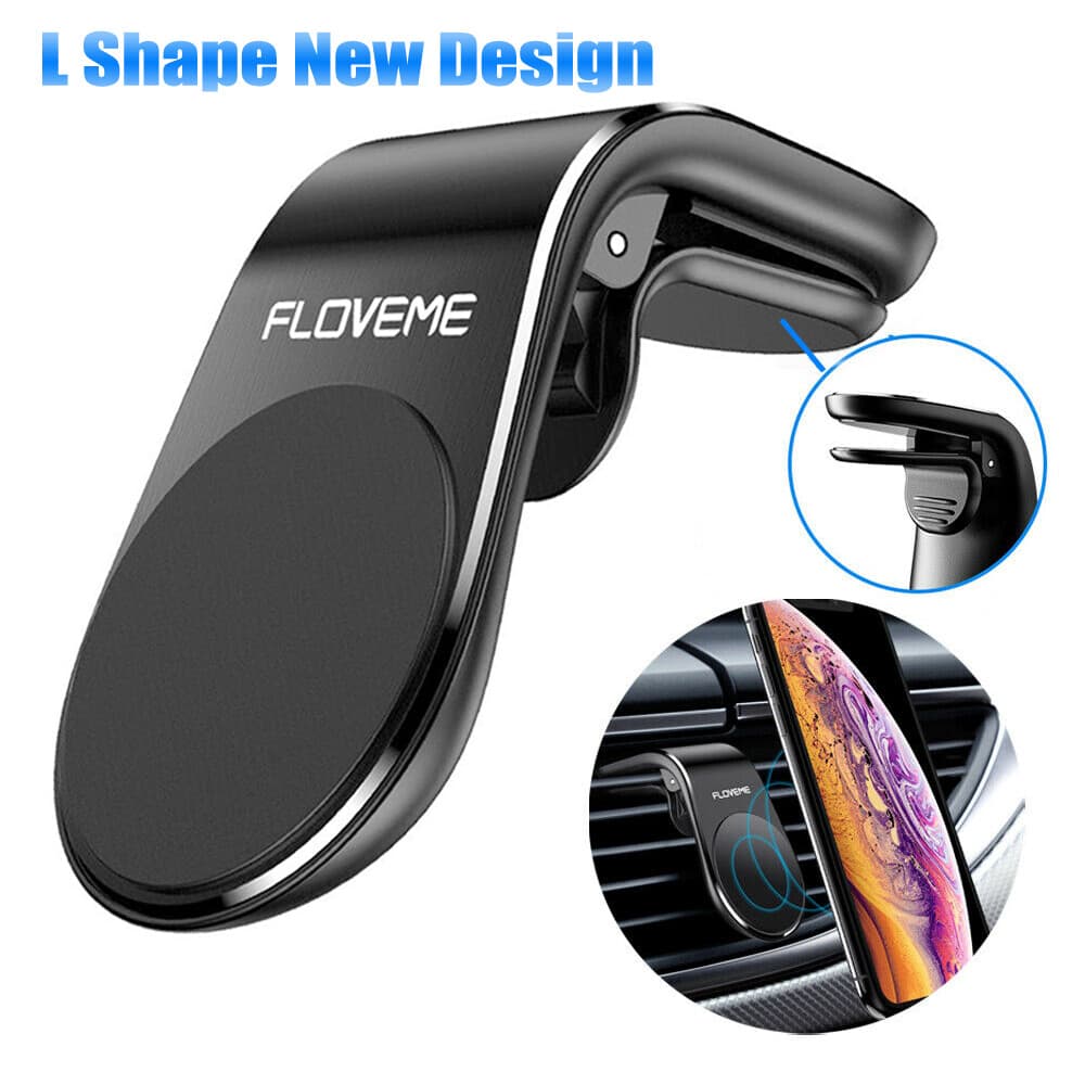 Soporte magnético para teléfono para accesorios de automóvil con clip en forma de L montaje de ventilación de aire para teléfono celular