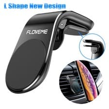Soporte magnético para teléfono para accesorios de automóvil con clip en forma de L montaje de ventilación de aire para teléfono celular