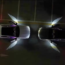 2Pcs Wireless Car Door Atmosphere Light Angel Wings LED Lights Accessories