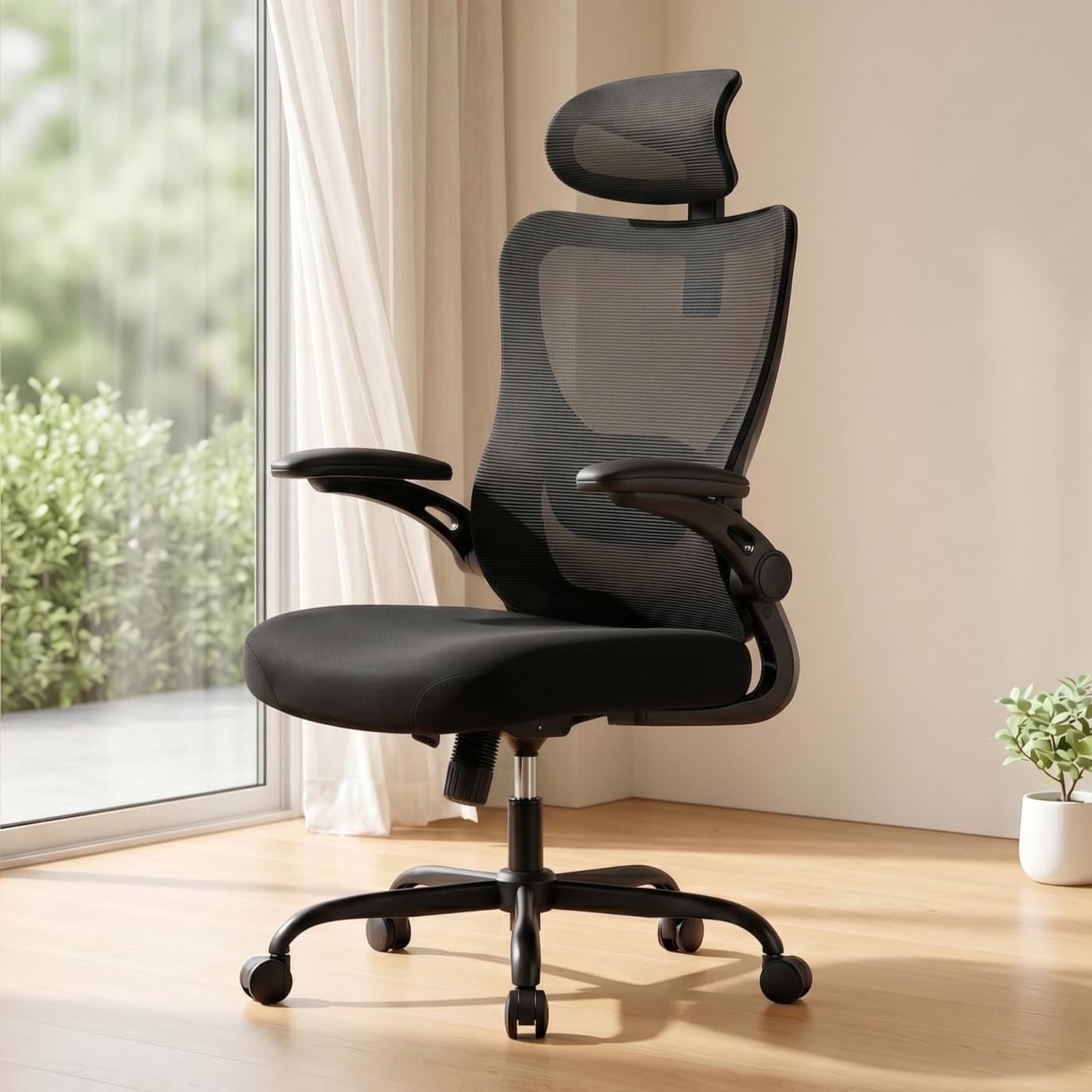 Marsail Silla Oficina Ergonómica, Silla Escritorio Ergonómica con Reposacabezas