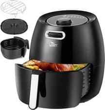 Freidora de aire caliente Uten de 6,5 l, XXL, 1800 W, Aire Caliente 3D