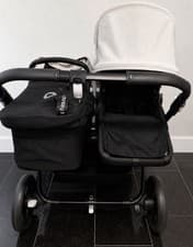 Cochecito combinado Bugaboo Donkey 5 y deportivo biplaza plegable negro/beige
