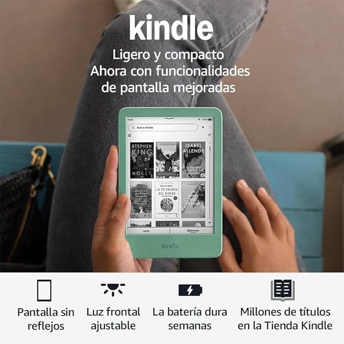 Amazon Kindle de 16 GB, compacto y sin publicidad, verde matcha