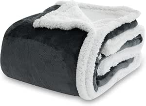 Prime · Winthome manta Sherpa gris de 220 × 240 cm