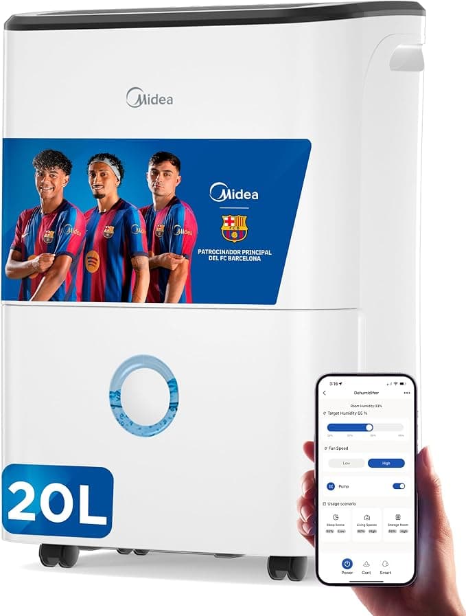Midea deshumidificador 20 L/día con WiFi y modo secado de ropa