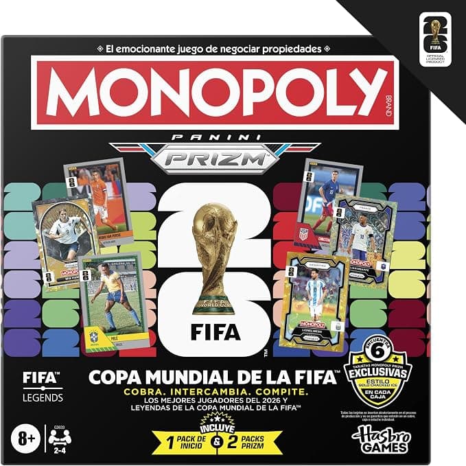 Monopoly Panini Prizm Copa Mundial FIFA 2026, juego en español