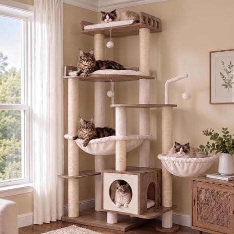 Solo Prime · Heybly HCT121SG, árbol rascador de 179 cm gris vintage