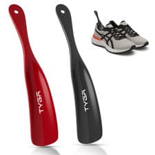 Bocinas para zapatos TYGA, a prueba de presión, plástico fuerte flexible (19 cm) (2 paquetes) (negro, rojo)