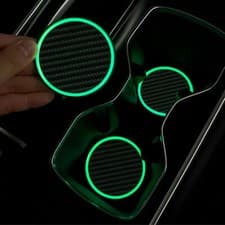 Almohadilla de luz nocturna brillante para portavasos de coche 2 piezas alfombrilla posavasos accesorios