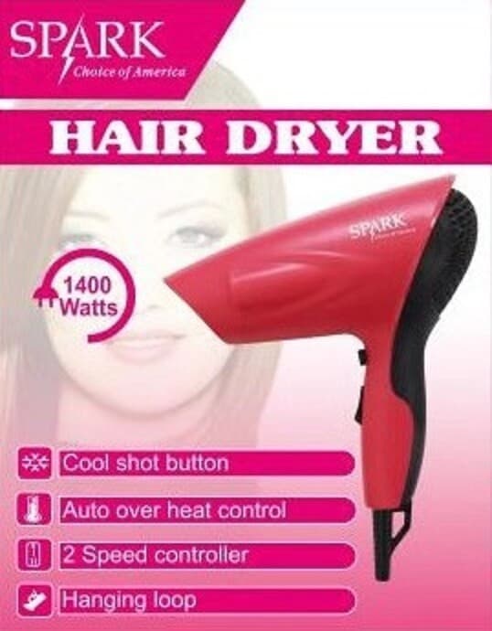 SPARK - Secador de Pelo Compacto, de Viaje 1400W PLEGABLE