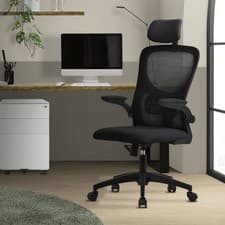 Silla de oficina ergonomica negro asiento ordenador regulable con reposacabezas